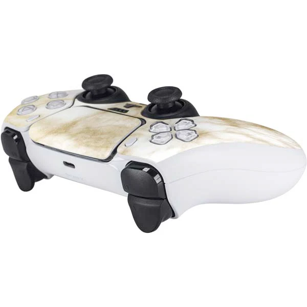 White and Gold Marble Vinyl Skin for PS5 DualSense Controller